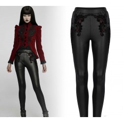 Leggins elasticizzati con pizzo