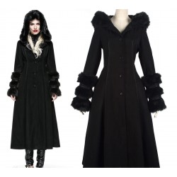 Cappotto in panno con cappuccio