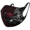 Mascherina   con rose  e drago