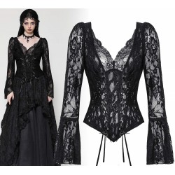 Camicia in pizzo con allacciature