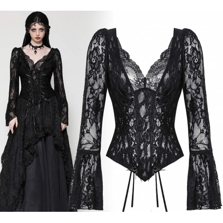 Camicia in pizzo con allacciature