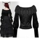 Maglia in velluto disegnato con collettino in pizzo