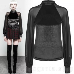 Maglia in velluto e tulle