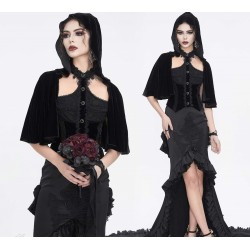 Maglia in velluto con maniche ampie e cappuccio