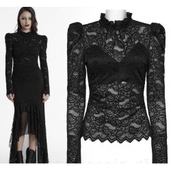 Maglia in pizzo con collo alto