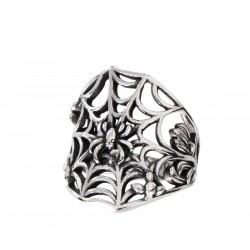 Anello in metallo con  ragnatela